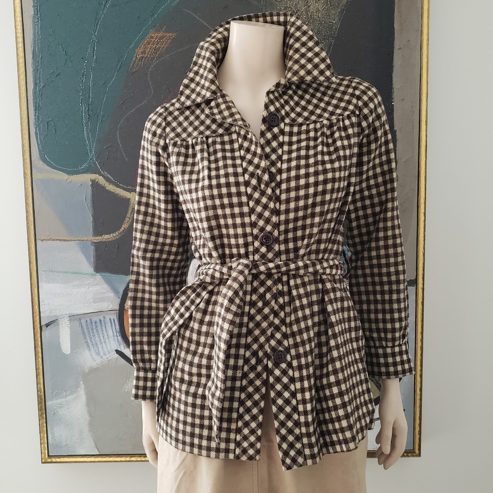 Vintage | Belted Wool Blend Utility Jacket